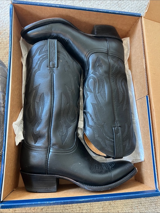 Lucchese Shoes - Lucchese Black Embroidered Western Boots